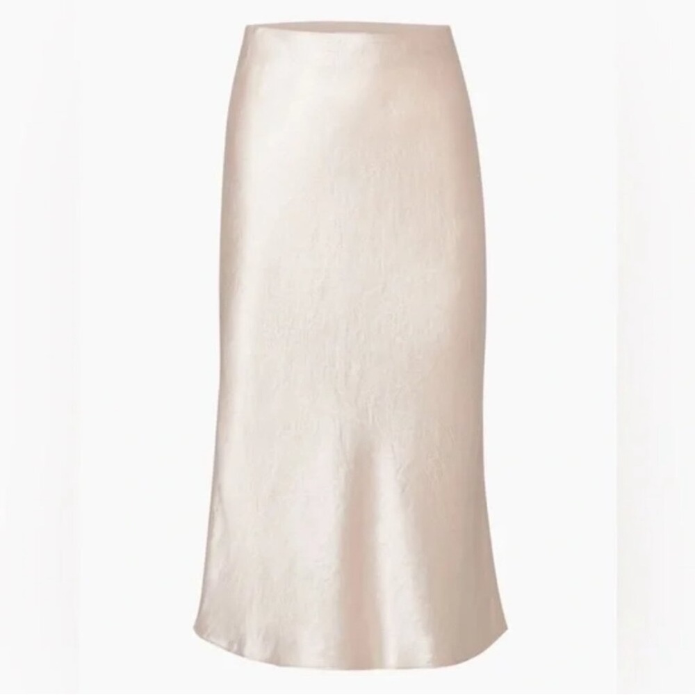 Babaton Cream Satin Midi Skirt